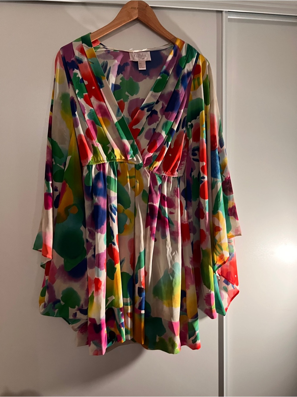 The Garden Collection By H&M Rare Kimono Sleeve Boho Colorful Mini Dress Size 6